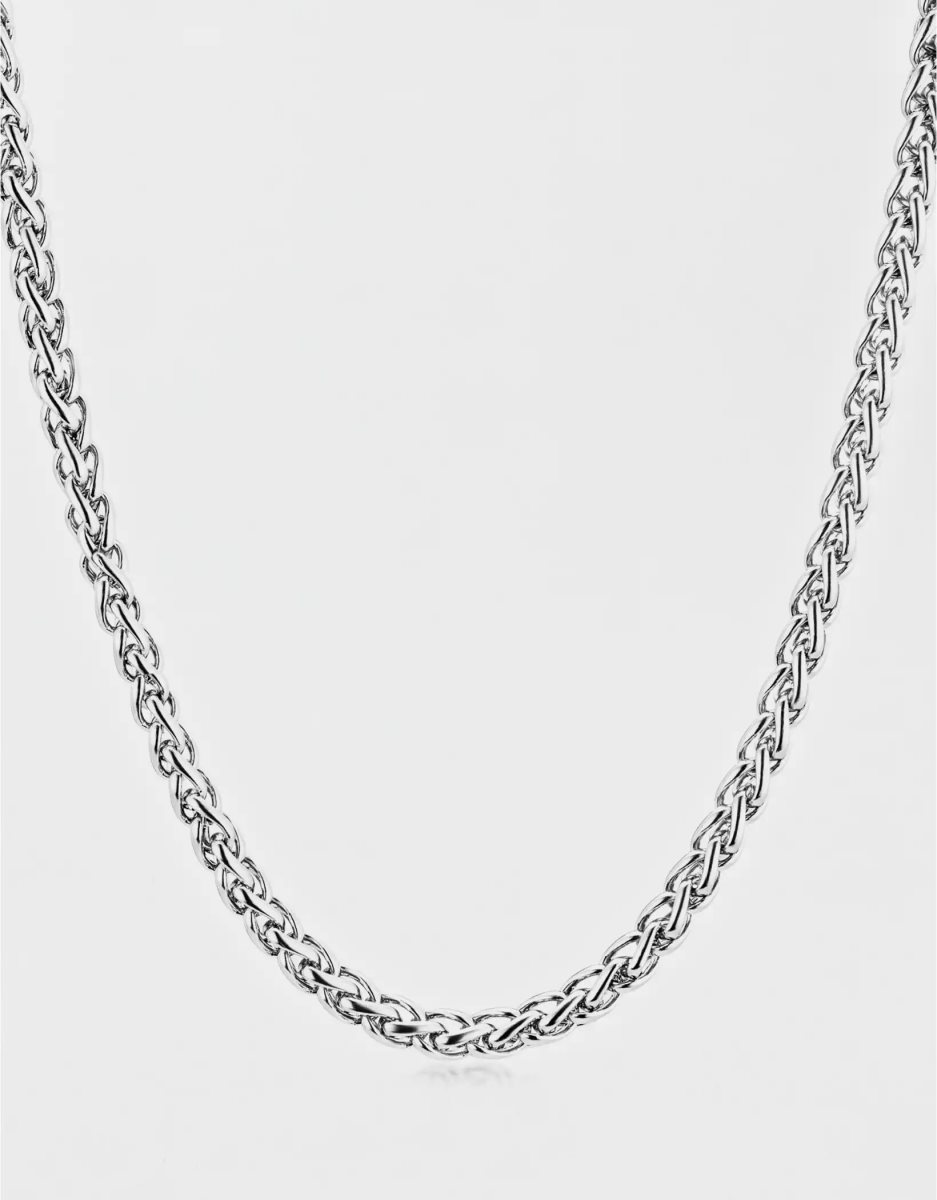 Bijoux American Eagle Stainless Steel Polished Spiga Chain Necklace Argent Homme | SQH-21805275